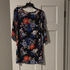 Old Navy Black Floral Long Sleeve Dress